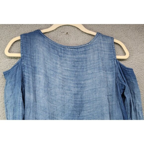 Cloth and Stone Cold Shoulder Long Sleeve Gauzy Dress-Size Small - Picture 8 of 8